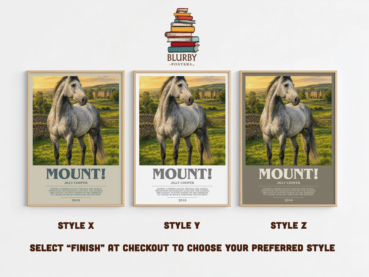 Mount! bookish print in frame leaning in hallway – romance wall art (mockup)