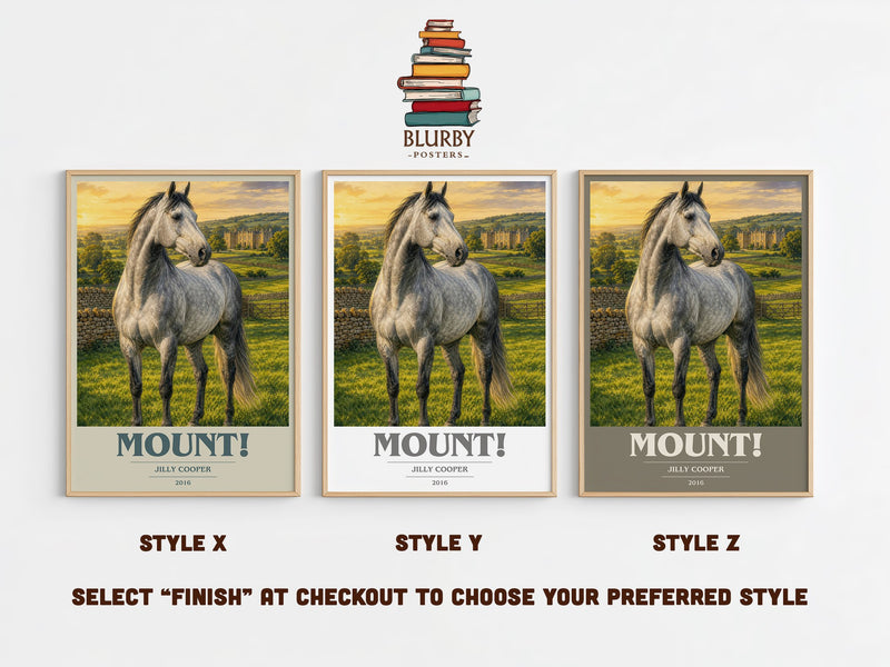 Mount! book cover print in frame leaning in hallway – romance wall art