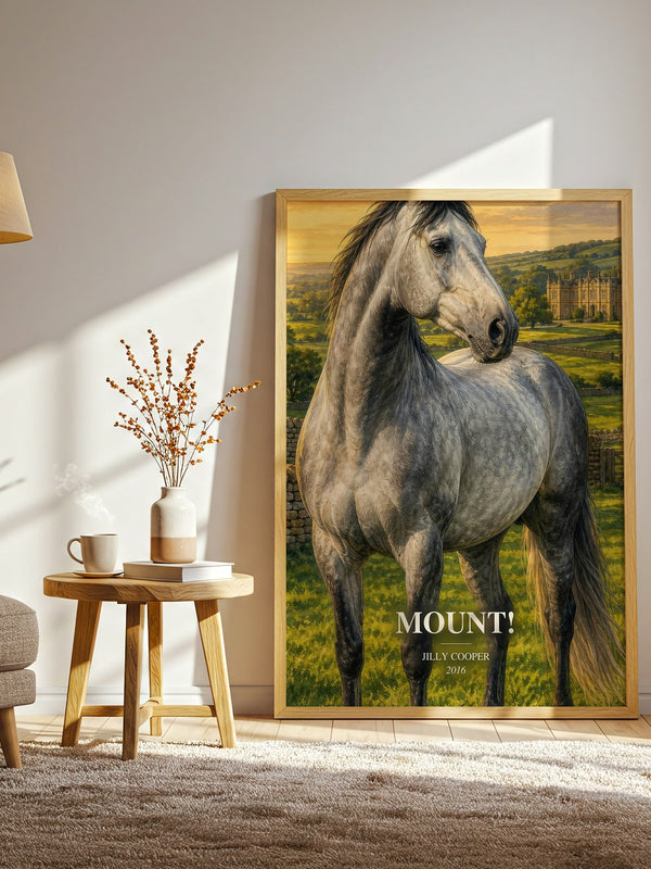 Mount! watercolour print in frame leaning in hallway – romance wall art