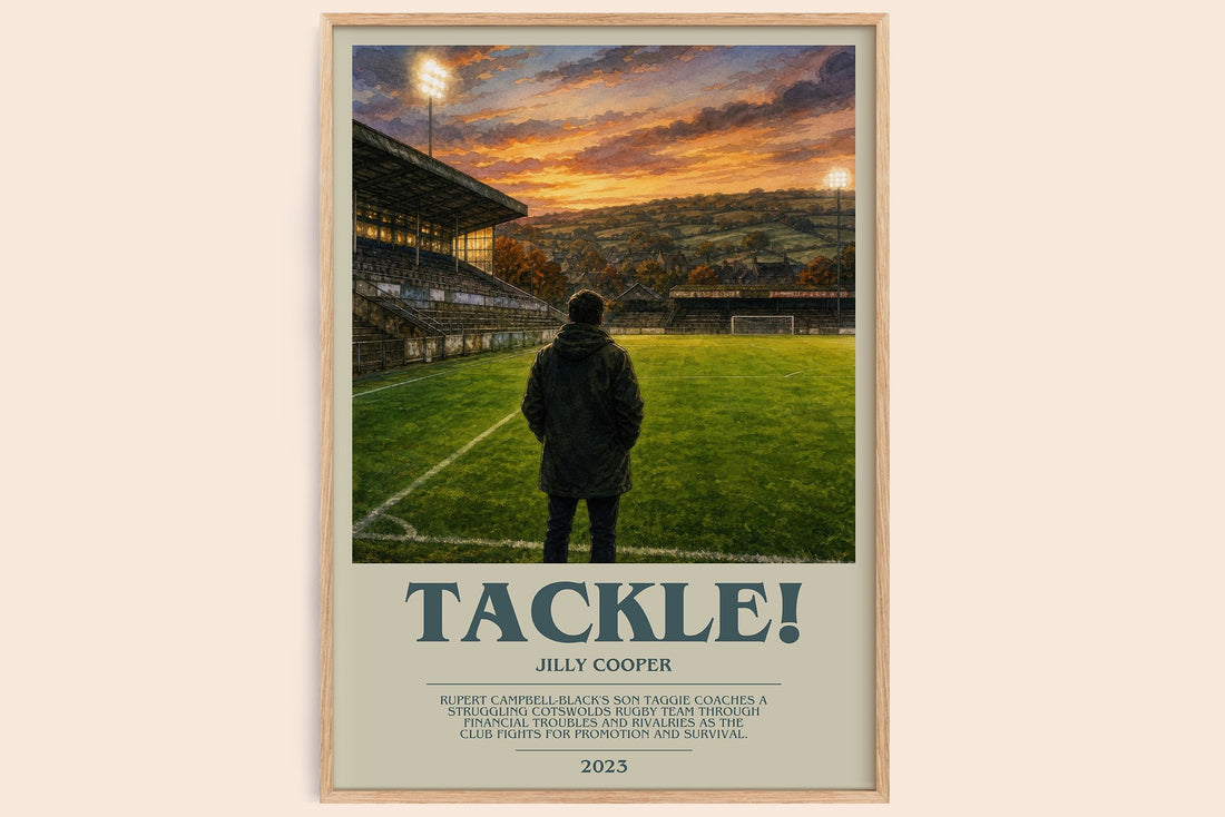 Tackle! bookish book poster by Jilly Cooper – framed literary art print