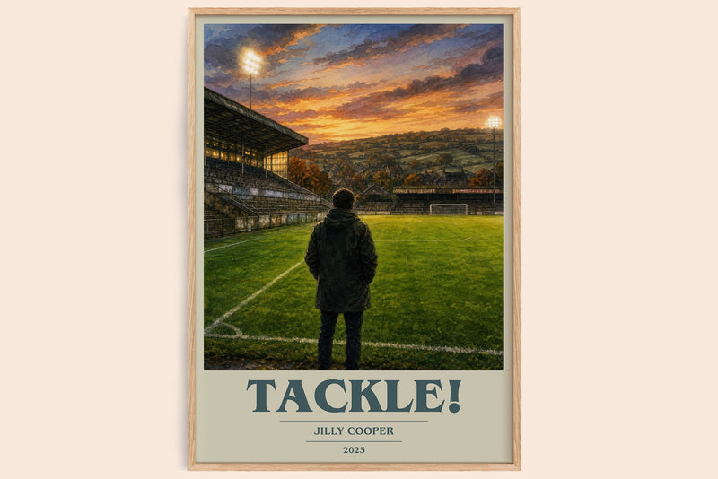 Tackle! book cover book poster by Jilly Cooper – framed literary art print