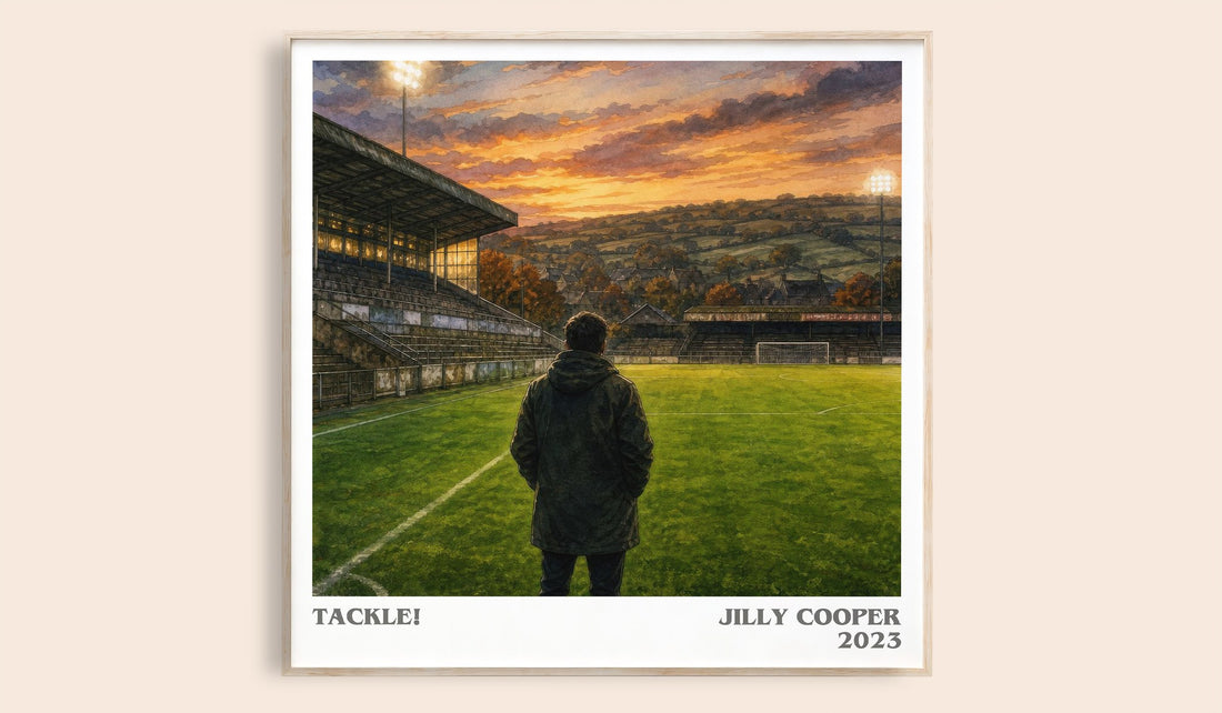 Tackle! literary book poster by Jilly Cooper – framed literary art print