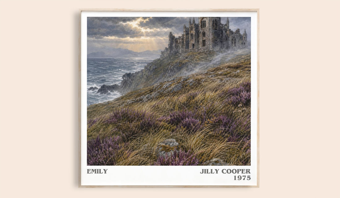 Emily literary book poster by Jilly Cooper – framed literary art print