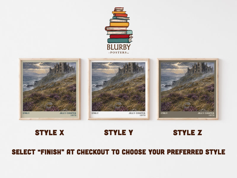 Emily literary print in frame leaning in hallway – romance wall art