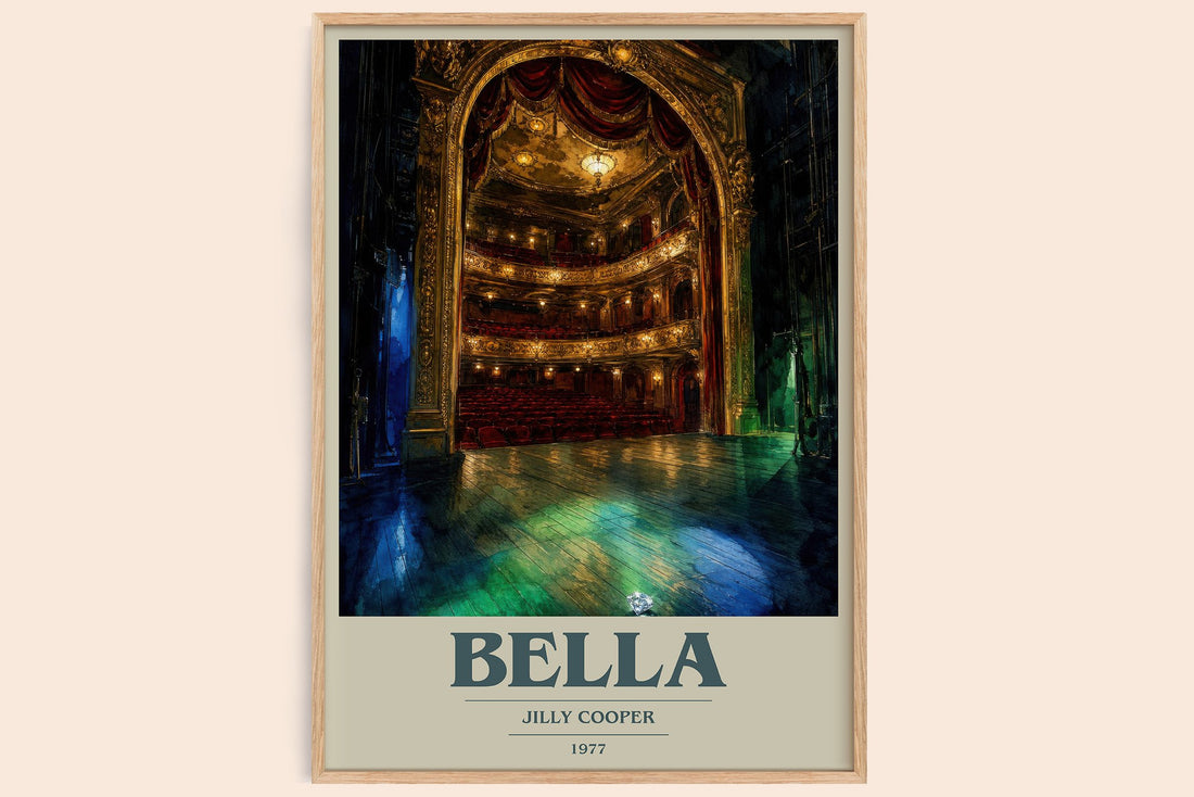 Bella book cover book poster by Jilly Cooper – framed literary art print