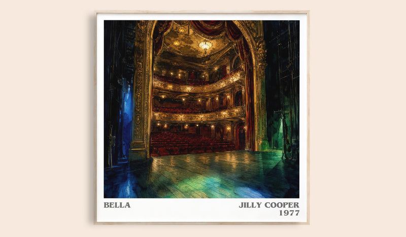Bella literary book poster by Jilly Cooper – framed literary art print