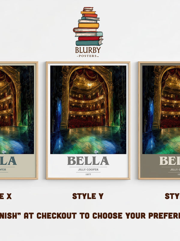 Bella book cover print in frame leaning in hallway – romance wall art