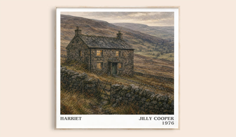 Harriet literary book poster by Jilly Cooper – framed literary art print