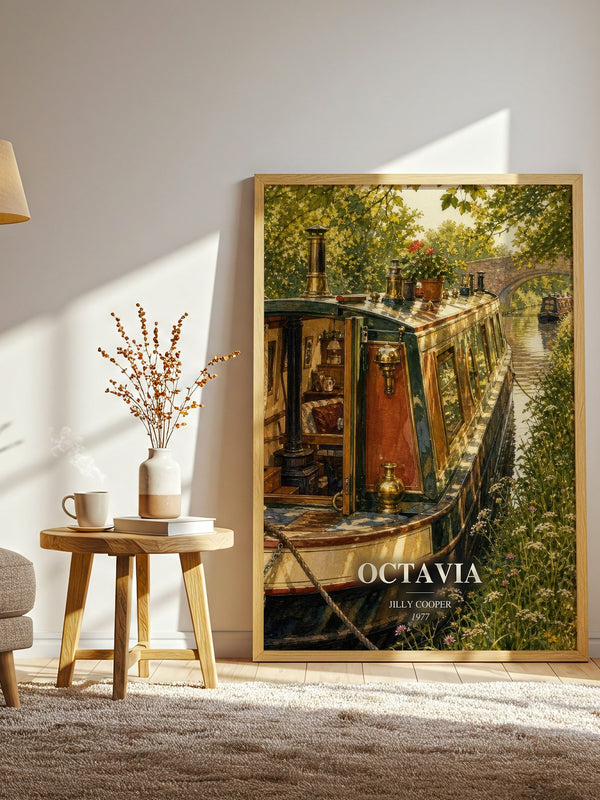 Octavia watercolour print in frame leaning in hallway – romance wall art