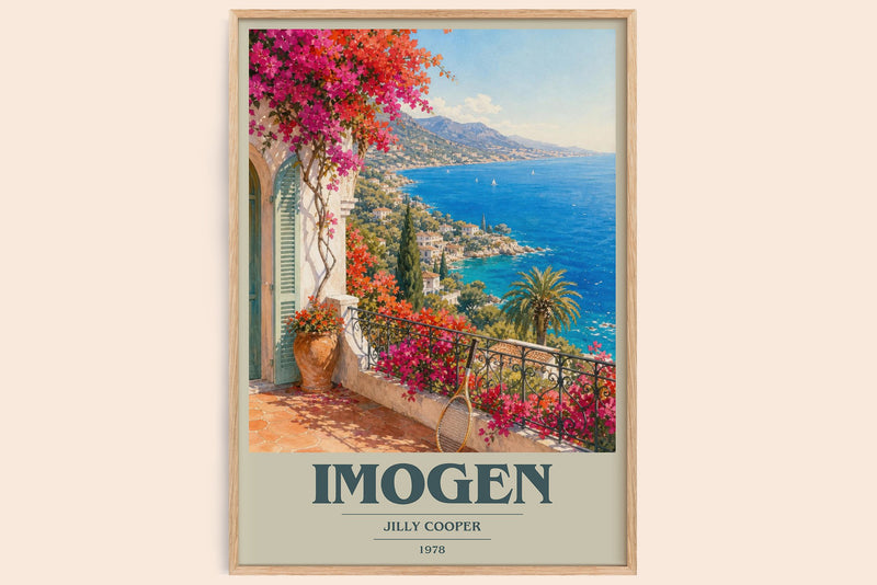 Imogen book cover book poster by Jilly Cooper – framed literary art print
