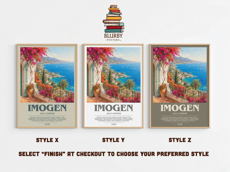 Imogen bookish print in frame leaning in hallway – romance wall art