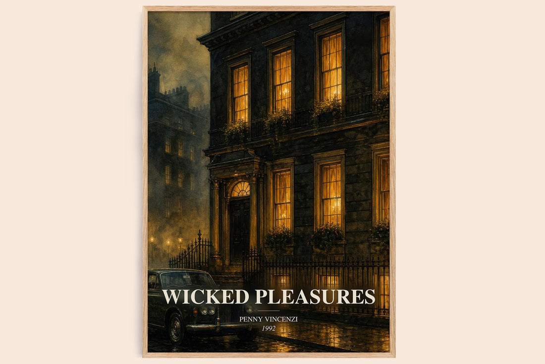 Wicked Pleasures watercolour book poster by Penny Vincenzi – framed literary art print