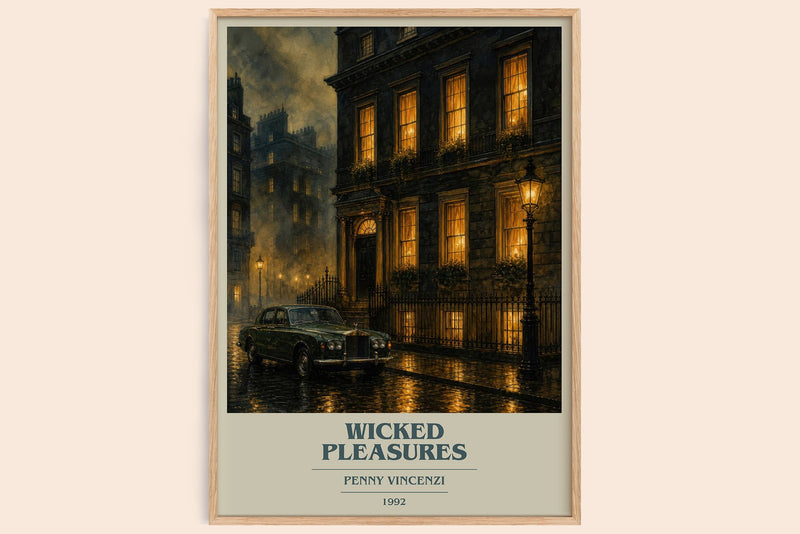 Wicked Pleasures book cover book poster by Penny Vincenzi – framed literary art print