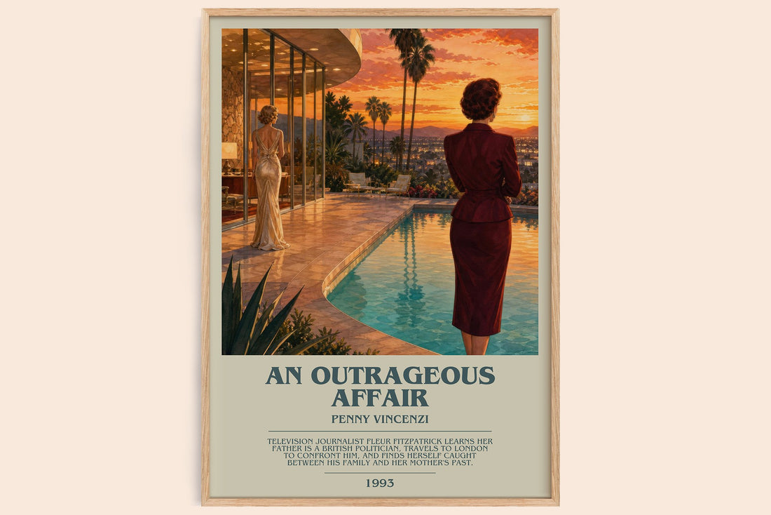An Outrageous Affair bookish book poster by Penny Vincenzi – framed literary art print