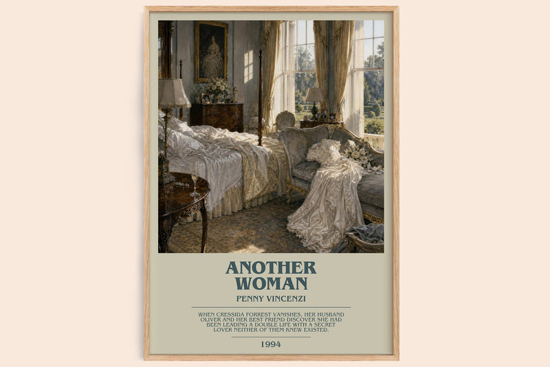 Another Woman bookish book poster by Penny Vincenzi – framed literary art print