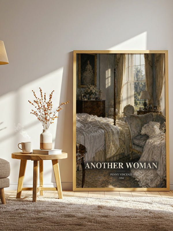 Another Woman watercolour print in frame leaning in hallway – contemporary fiction wall art