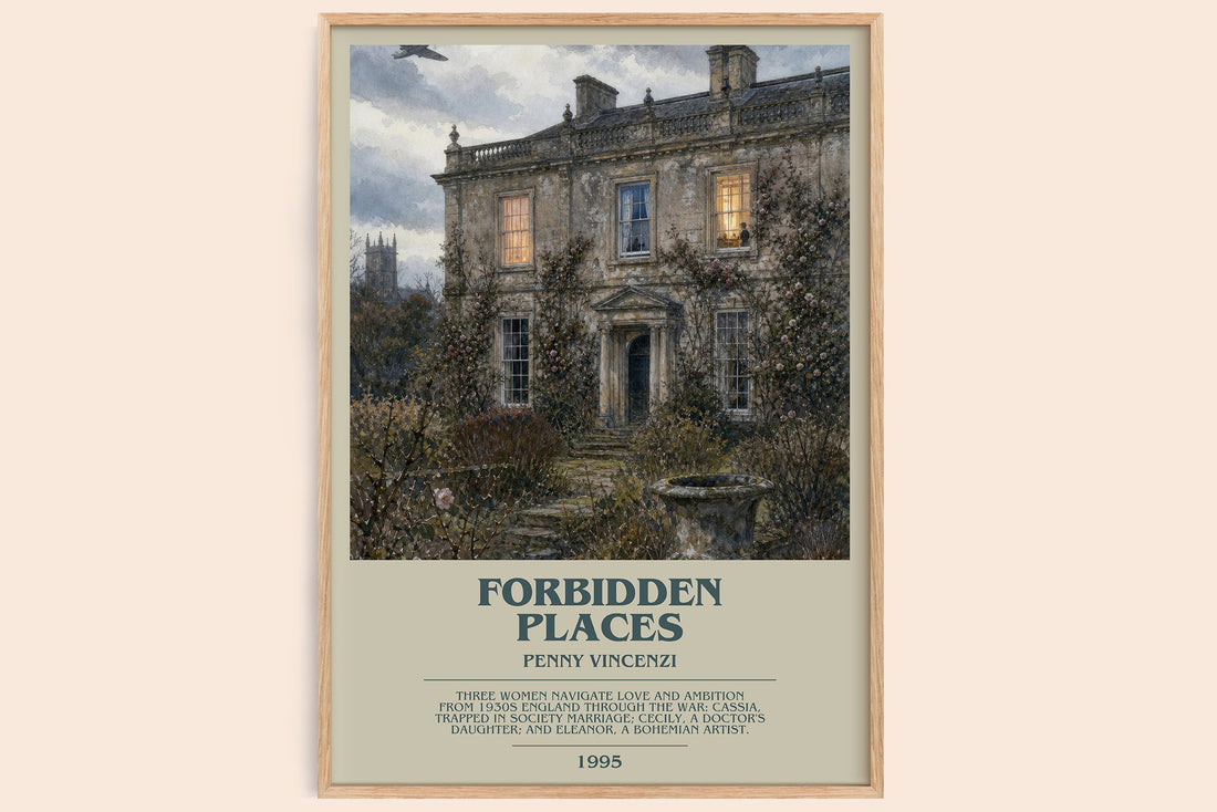 Forbidden Places bookish book poster by Penny Vincenzi – framed literary art print