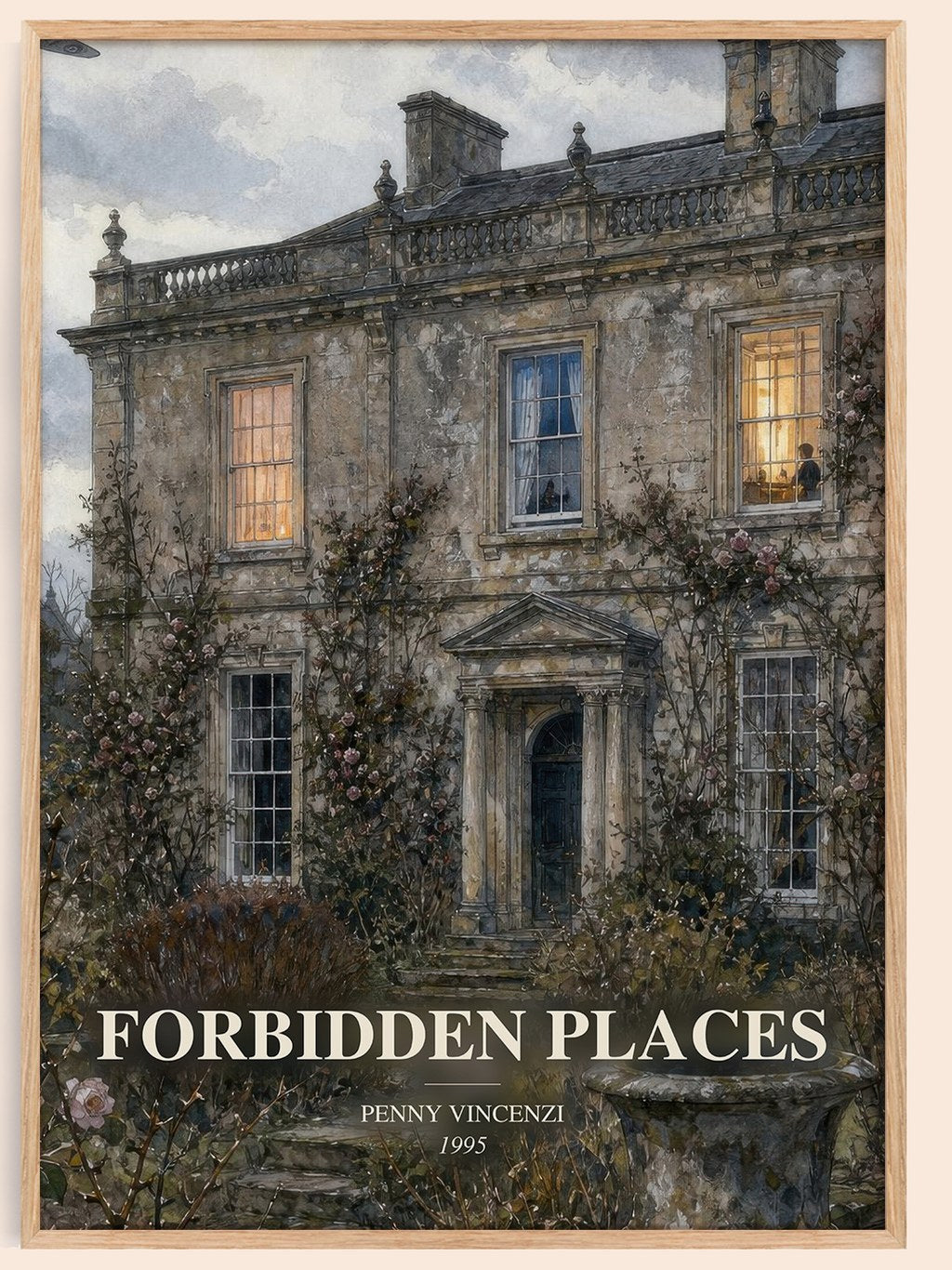 Forbidden Places watercolour book poster by Penny Vincenzi – framed literary art print