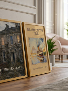 Forbidden Places watercolour print framed by window – literary home decor