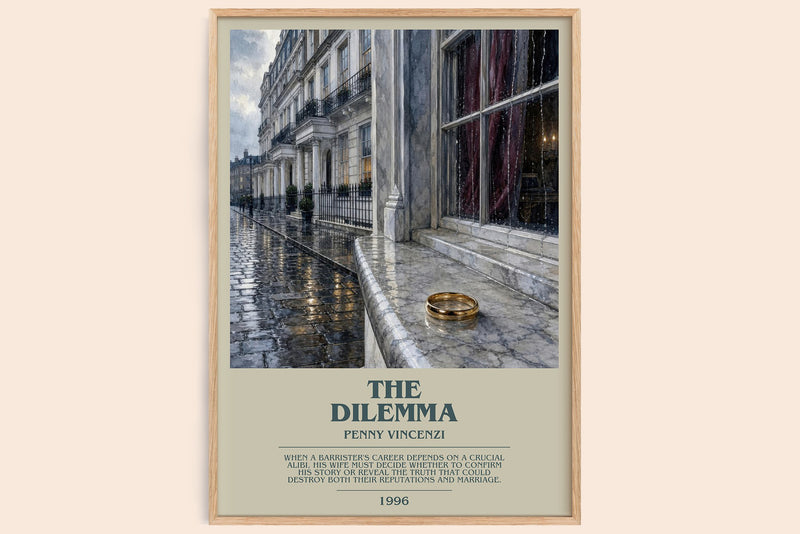 The Dilemma bookish book poster by Penny Vincenzi – framed literary art print
