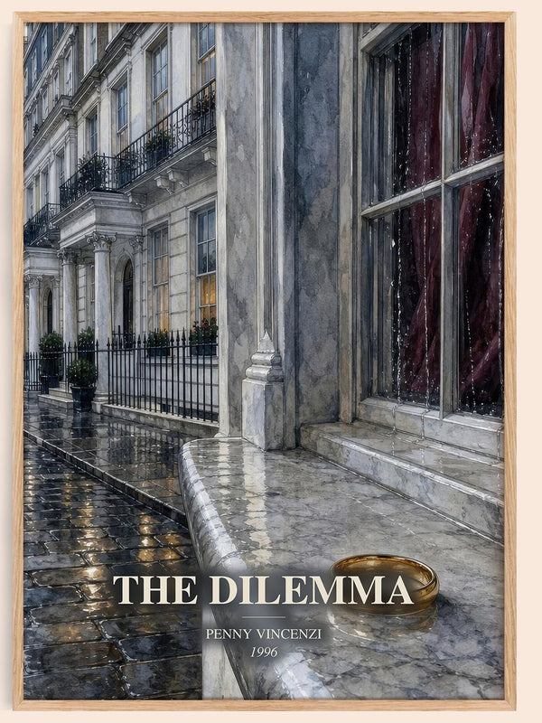 The Dilemma watercolour book poster by Penny Vincenzi – framed literary art print