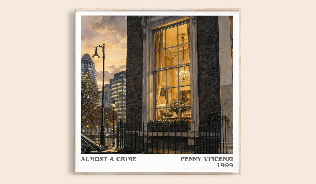 Almost a Crime literary book poster by Penny Vincenzi – framed literary art print