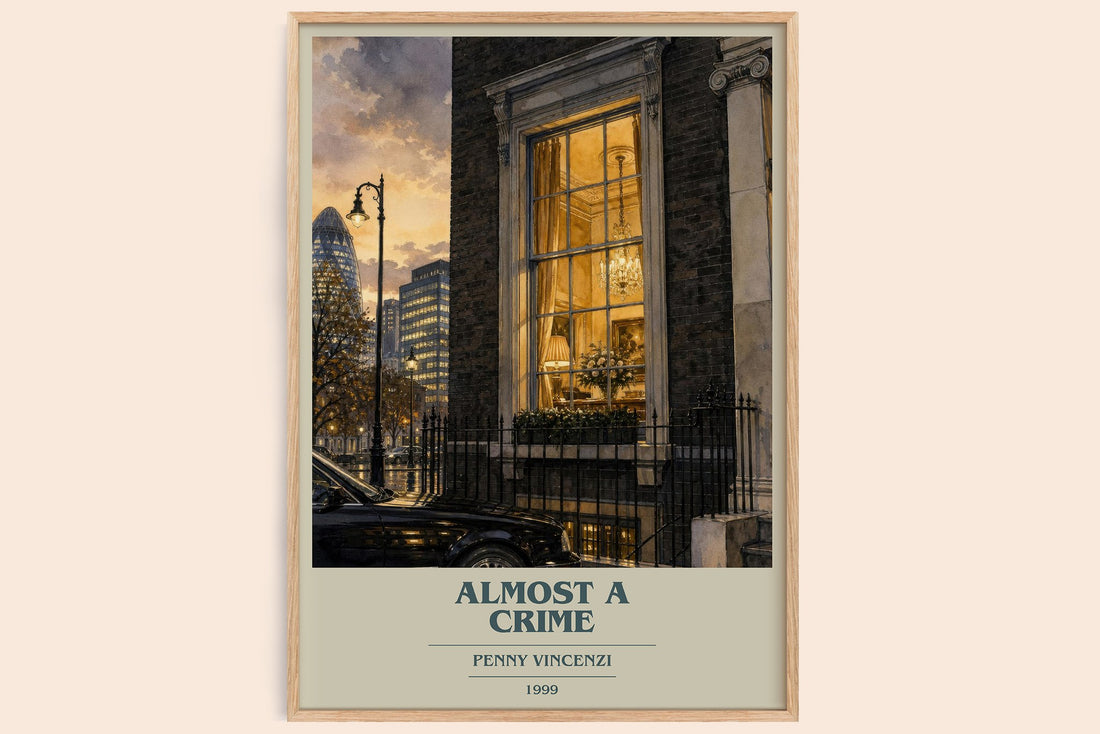 Almost a Crime book cover book poster by Penny Vincenzi – framed literary art print
