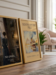 No Angel watercolour print framed by window – literary home decor