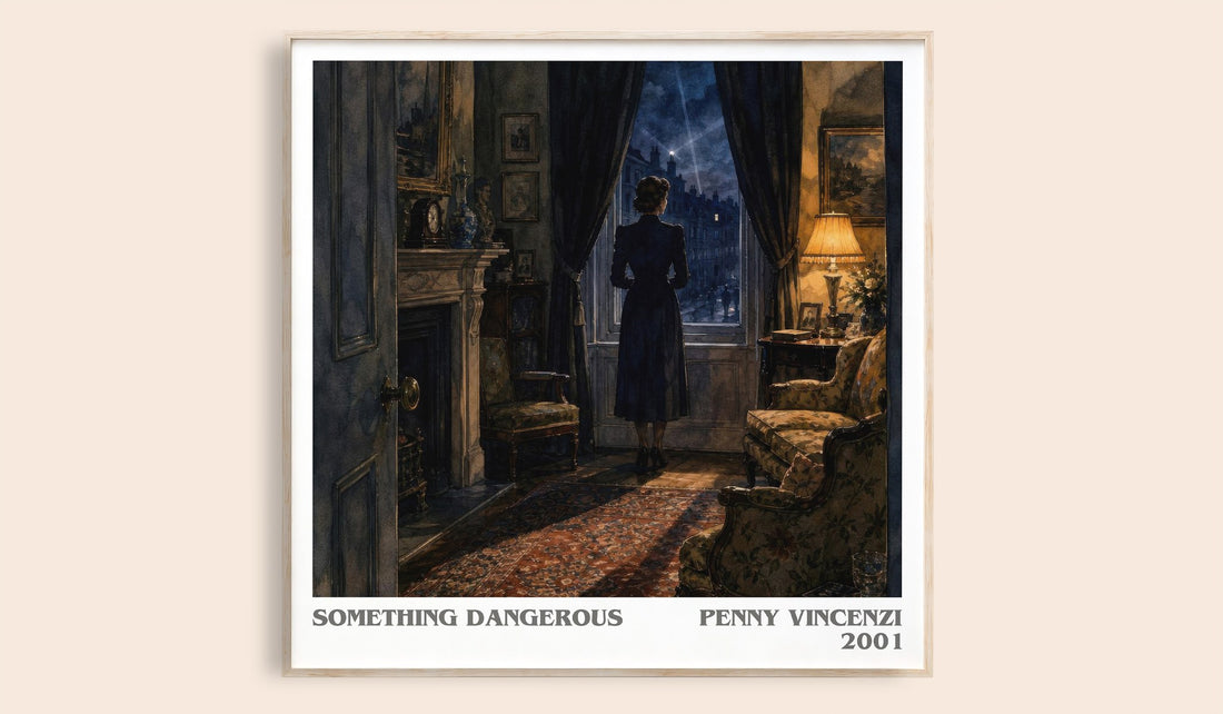 Something Dangerous literary book poster by Penny Vincenzi – framed literary art print