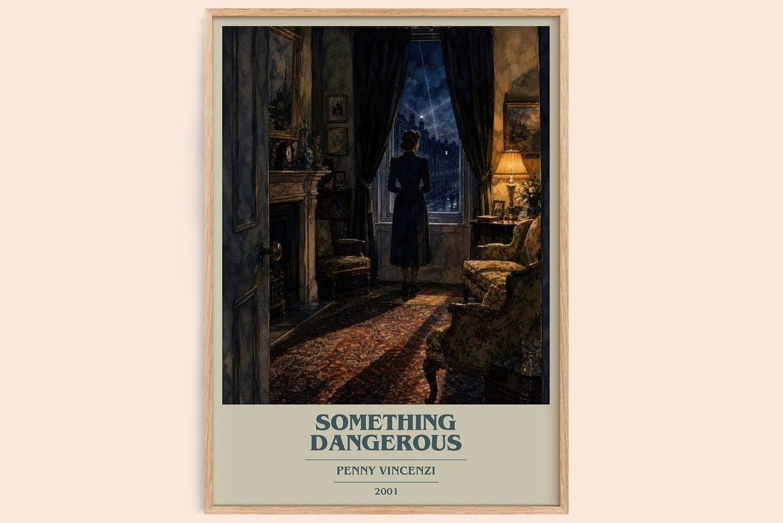 Something Dangerous book cover book poster by Penny Vincenzi – framed literary art print