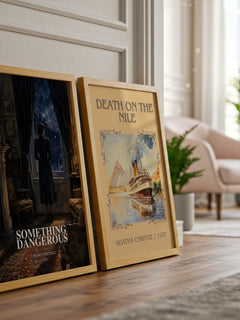 Something Dangerous watercolour print framed by window – literary home decor