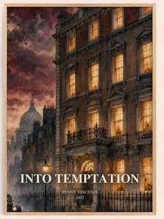 Into Temptation watercolour book poster by Penny Vincenzi – framed literary art print