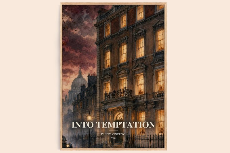 Into Temptation watercolour book poster by Penny Vincenzi – framed literary art print
