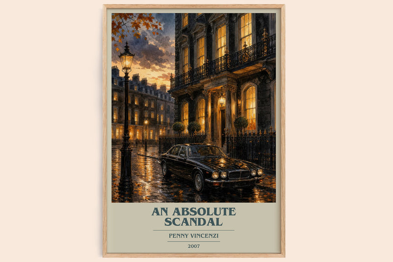 An Absolute Scandal book cover book poster by Penny Vincenzi – framed literary art print