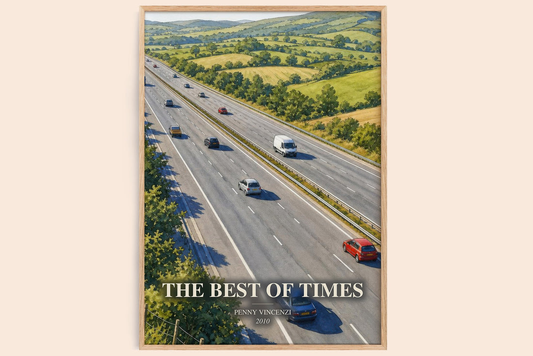The Best of Times watercolour book poster by Penny Vincenzi – framed literary art print