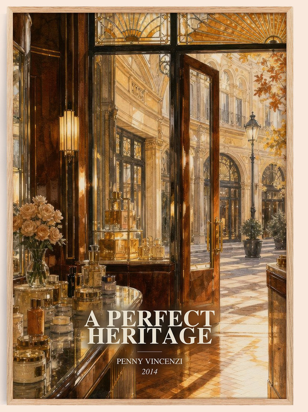 A Perfect Heritage watercolour book poster by Penny Vincenzi – framed literary art print