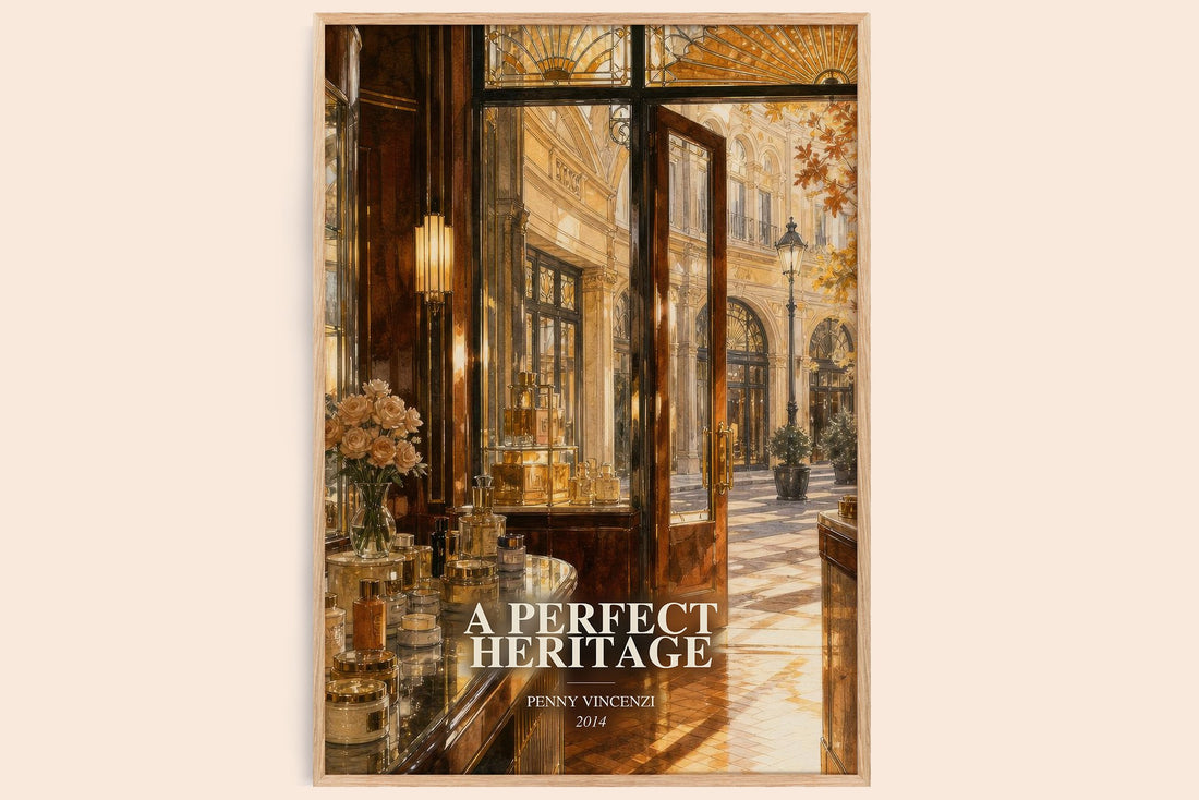A Perfect Heritage watercolour book poster by Penny Vincenzi – framed literary art print
