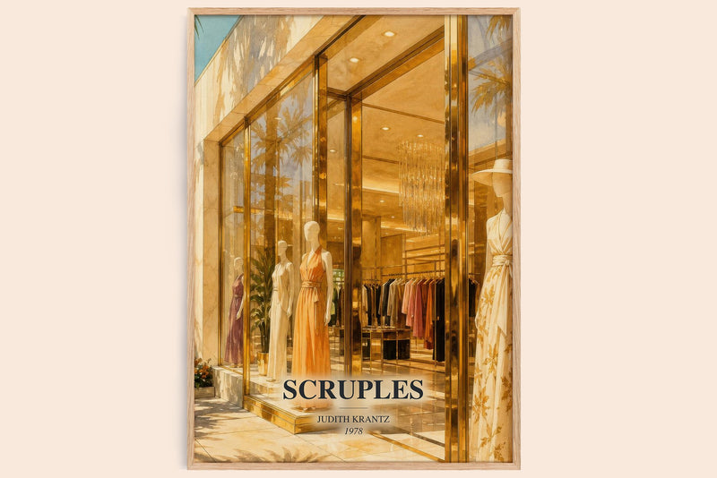 Scruples Book Watercolour Illustration by Judith Krantz (Edge style)