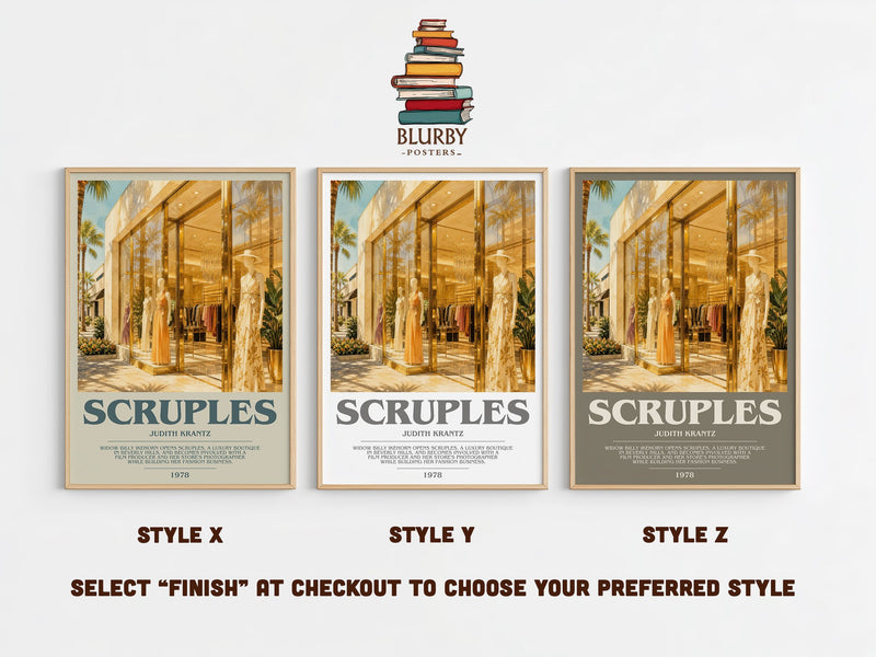 Scruples bookish print in frame leaning in hallway – romance wall art