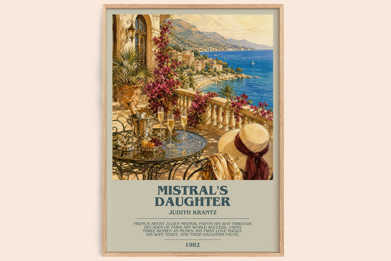 Mistral's Daughter bookish book poster by Judith Krantz – framed literary art print