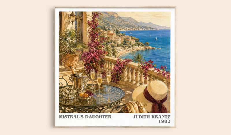 Mistral's Daughter literary book poster by Judith Krantz – framed literary art print