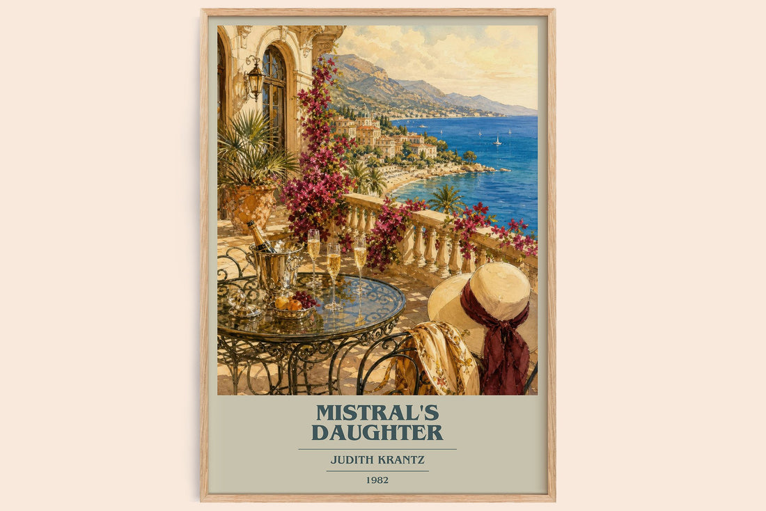 Mistral's Daughter book cover book poster by Judith Krantz – framed literary art print