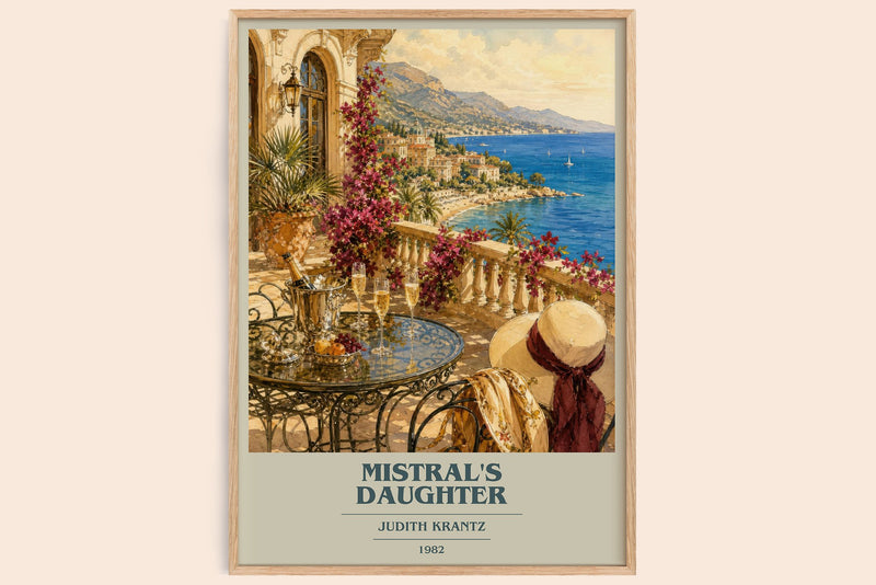 Mistral's Daughter book cover book poster by Judith Krantz – framed literary art print