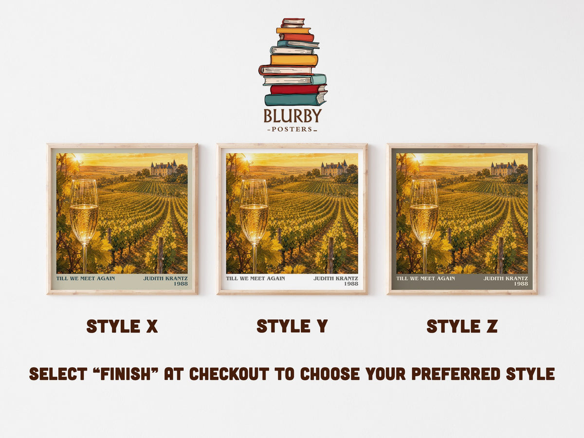 Till We Meet Again literary print in frame leaning in hallway – romance wall art (mockup)