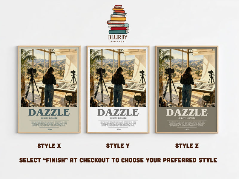 Dazzle bookish print in frame leaning in hallway – contemporary fiction wall art