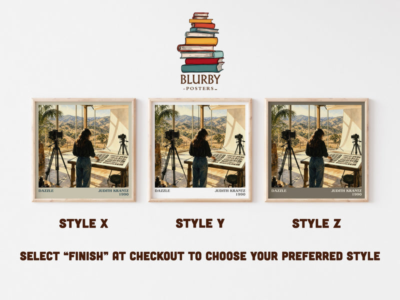 Dazzle literary print in frame leaning in hallway – contemporary fiction wall art