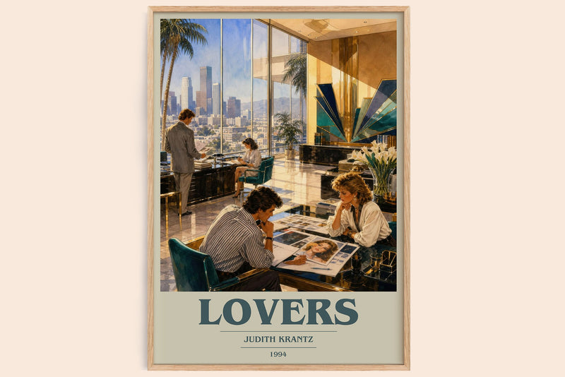 Lovers book cover book poster by Judith Krantz – framed literary art print
