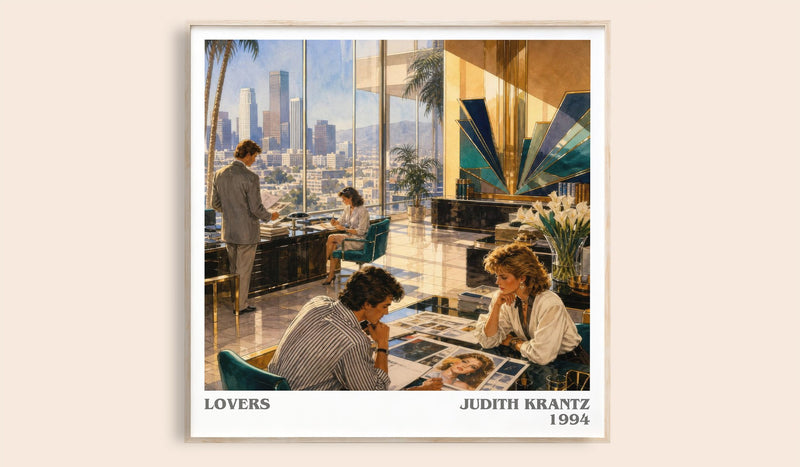 Lovers literary book poster by Judith Krantz – framed literary art print