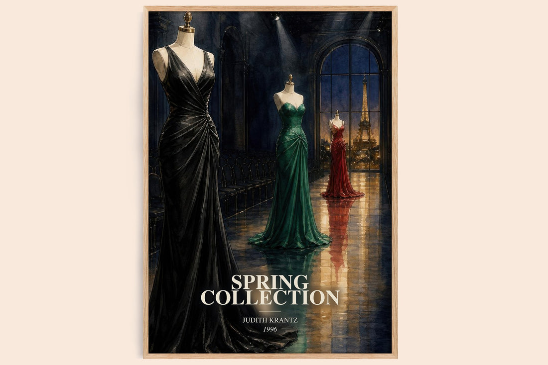 Spring Collection watercolour book poster by Judith Krantz – framed literary art print