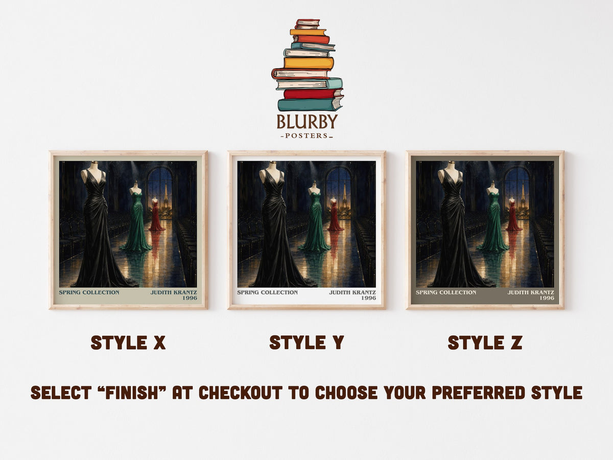 Spring Collection literary print in frame leaning in hallway – romance wall art (mockup)